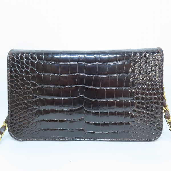 実際に弊社で買取させて頂いたCHANEL/シャネル ヴィンテージ クロコダイル チェーンショルダーバッグの画像 1枚目