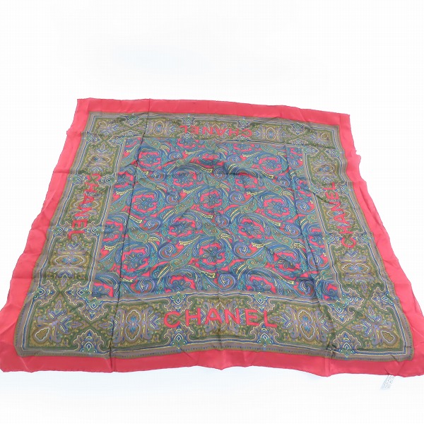 実際に弊社で買取させて頂いたCHANEL/シャネル ペイズリー柄 シルクスカーフ/ストールの画像 3枚目