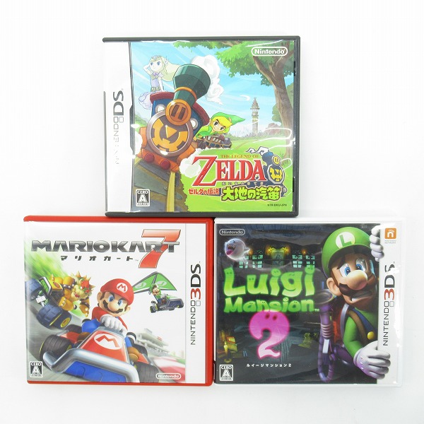 実際に弊社で買取させて頂いたNINTENDO/ニンテンドー  DS/3DS ゼルダの伝説 大地の汽笛/マリオカート7/ルイージマンション2 ソフト3点セット