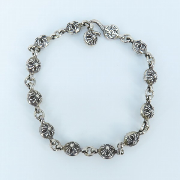 実際に弊社で買取させて頂いたCHROME HEARTS/クロムハーツ #1 クロスボール ブレスレット 12リンクの画像 2枚目