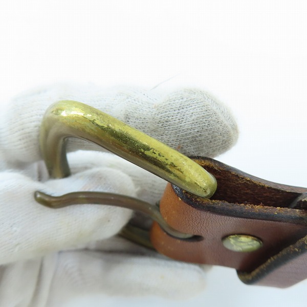 実際に弊社で買取させて頂いたFUNNY/ファニー OILING LEATHER HAND DYED ギャリソンベルト 30/75の画像 4枚目