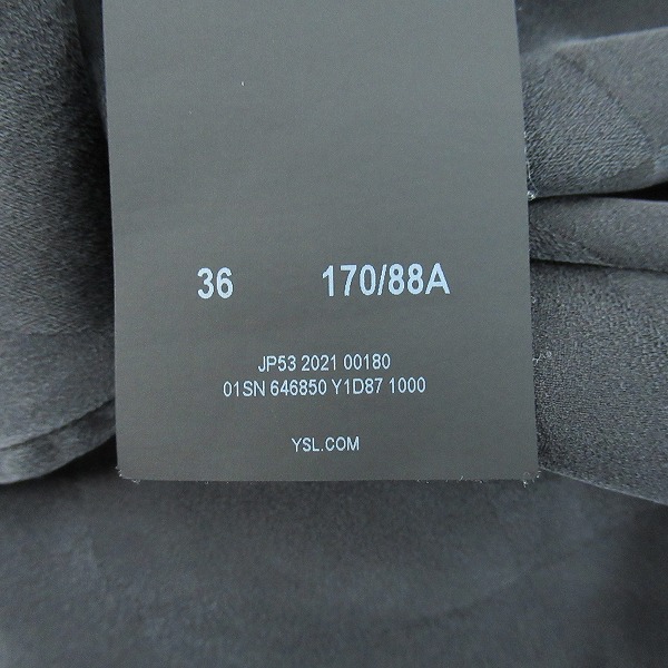 実際に弊社で買取させて頂いた【JPタグ】SAINT LAURENT PARIS/サンローランパリ ブロックチェック シルク長袖シャツ 646850 Y1D87/36の画像 5枚目