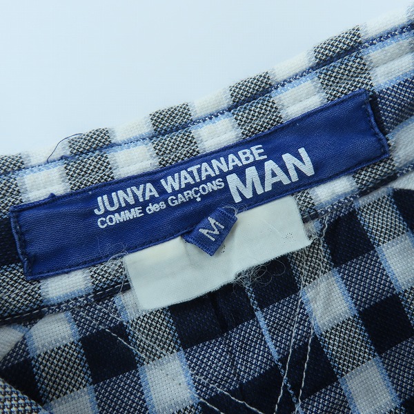 実際に弊社で買取させて頂いたJUNYA WATANABE MAN/ジュンヤワタナベマン AD2014 ヨーク切替 チェック柄半袖シャツ WO-B037/Mの画像 2枚目