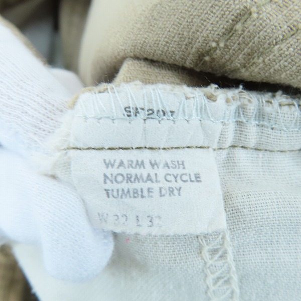 実際に弊社で買取させて頂いたLevis/リーバイス 80s ヴィンテージ 刻印536 白タブ コーデュロイパンツ ベージュ 519-1523 W32 L32の画像 3枚目