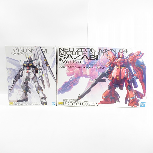 実際に弊社で買取させて頂いた【手付/ジャンク扱い】BANDAI/バンダイスピリッツ MG 1/100 νガンダム/サザビー Ver.Ka 2点セット/ガンプラ/逆襲のシャア