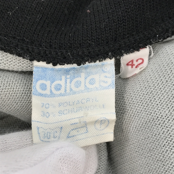 実際に弊社で買取させて頂いたadidas/アディダス ヴィンテージ 70s頃 西ドイツ製  ジップアップ ニットジャケット /42の画像 2枚目