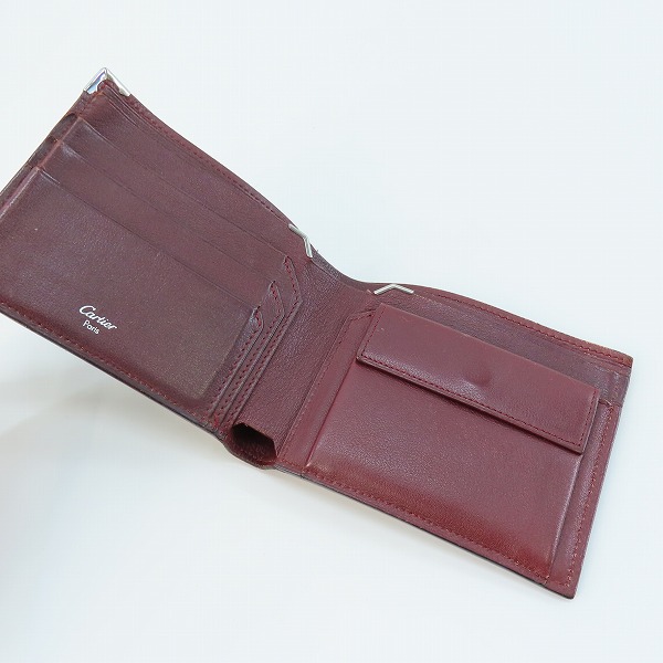 実際に弊社で買取させて頂いたCartier/カルティエ 二つ折り 財布 ブラックの画像 3枚目