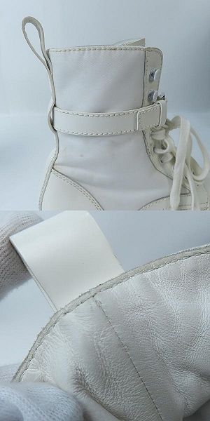 実際に弊社で買取させて頂いたPRADA/プラダ モノリス ポーチ付きレザーコンバットブーツ 2UE007/9の画像 7枚目