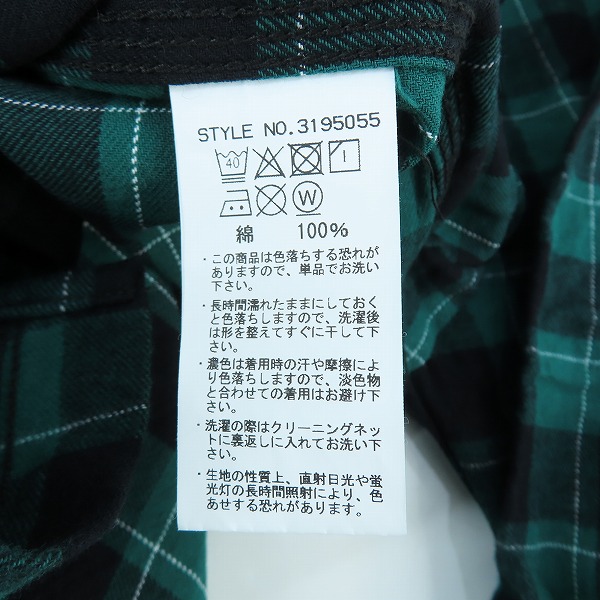 実際に弊社で買取させて頂いた【未使用】schott/ショット N.Y.C チェック 長袖シャツ 3195055/Mの画像 4枚目