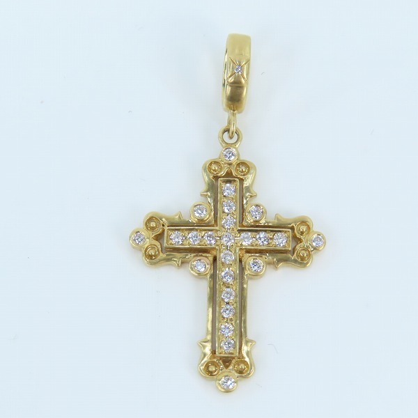 実際に弊社で買取させて頂いた【ギャラ付き】Loree Rodkin/ローリーロドキン K18 ダイヤモンド バチカンクロスペンダントの画像 1枚目