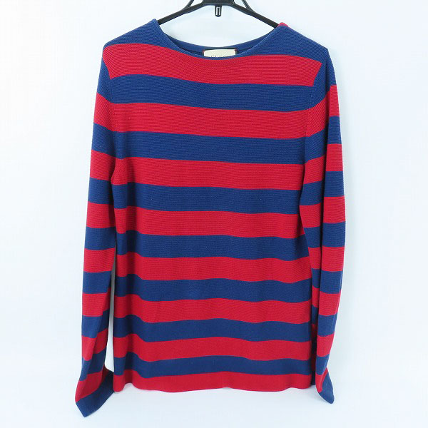 実際に弊社で買取させて頂いた【JPタグ】GUCCI/グッチ クルーネック ボーダー/バック刺繍 セーター S