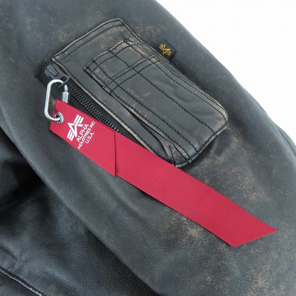 実際に弊社で買取させて頂いたALPHA INDUSTRIES/アルファ インダストリーズ MA-1 シープレザージャケット/ TA1632-082/XLの画像 6枚目