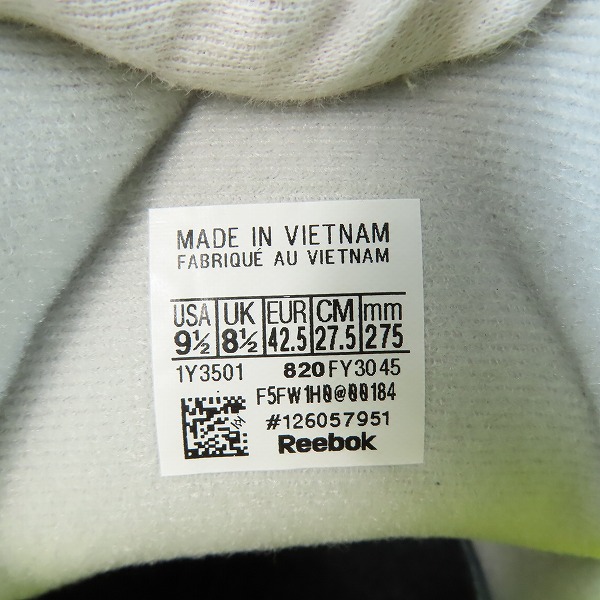 実際に弊社で買取させて頂いた【未使用】KICKS LAB×REEBOK/キックスラボ×リーボック INSTAPUMPFURY/インスタポンプフューリー スニーカー FY3045/27.5の画像 5枚目