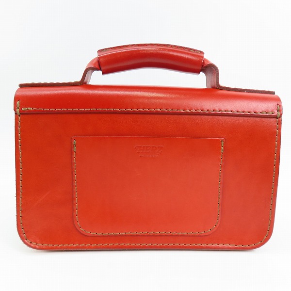 実際に弊社で買取させて頂いたHERZ/ヘルツ 二本ベルトの2wayミニバッグ レザー ハンドバッグ/ショルダーバッグ レッドの画像 1枚目