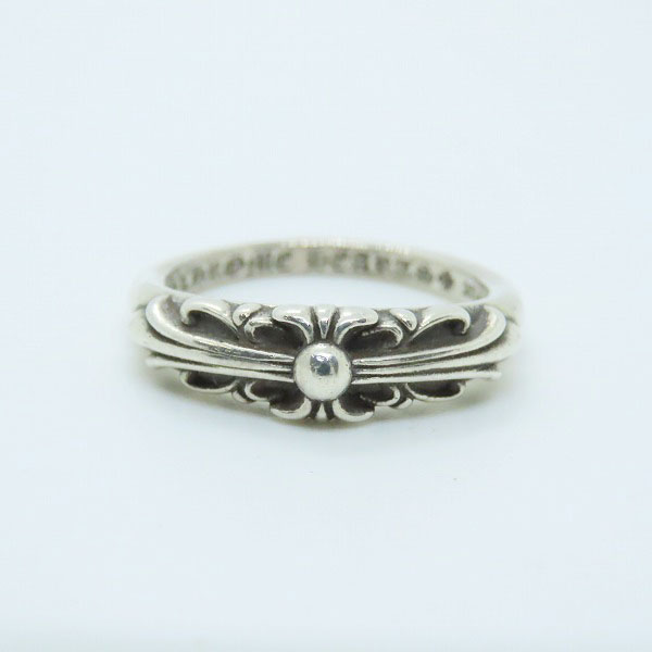 実際に弊社で買取させて頂いた【インボイス】CHROME HEARTS/クロムハーツ BABYCLSC/ ベイビークラシック フローラルクロス リング 19号の画像 1枚目