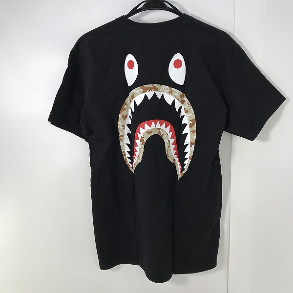 実際に弊社で買取させて頂いたSTUSSY×A BATHING APE/ステューシー×アベイシングエイプ  ロゴプリント Tシャツ ブラック Mの画像 1枚目