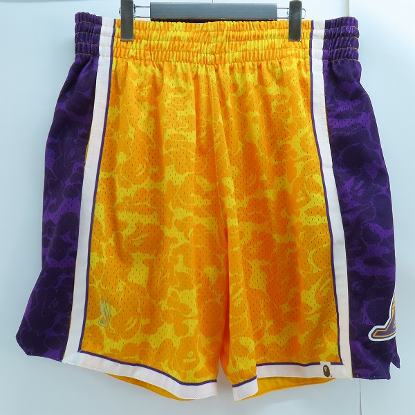 実際に弊社で買取させて頂いたA BATHING APE×mitchell&ness/アベイシングエイプ×ミッチェル＆ネス LOS ANGELES LAKERS JERSEY ショーツ/2XL
