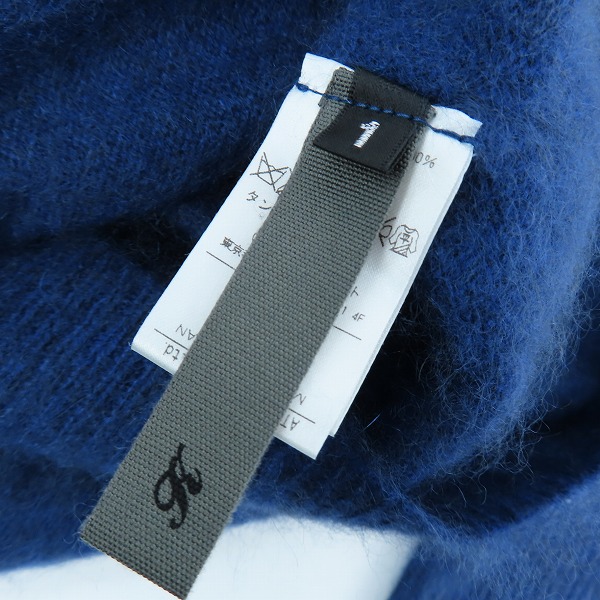 実際に弊社で買取させて頂いたKAZUYUKI KUMAGAI ATTACHMENT/カズユキクガマイ アタッチメント  カシミヤ カーディガン ブルー KK32-074/1の画像 2枚目