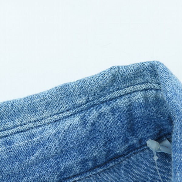 実際に弊社で買取させて頂いた【未使用】BLUE BLUE/ブルーブルー 胸ターコイズボタン ウエスタンデニムシャツ/1の画像 7枚目