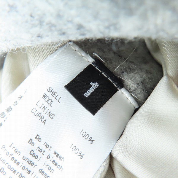 実際に弊社で買取させて頂いたKAZUYUKI KUMAGAI ATTACHMENT/カズユキクガマイ アタッチメント 絣2/48ダブルサージメルトン ロングコート KC52-077/1の画像 3枚目