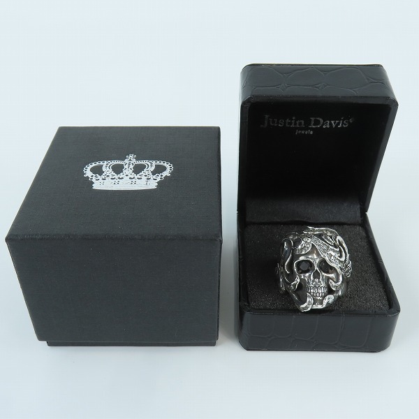 実際に弊社で買取させて頂いたJustin Davis×内山英雄/ジャスティンデイビス J×U ANDY/アンディ スカル リング SRJ520 21.5-22号の画像 8枚目