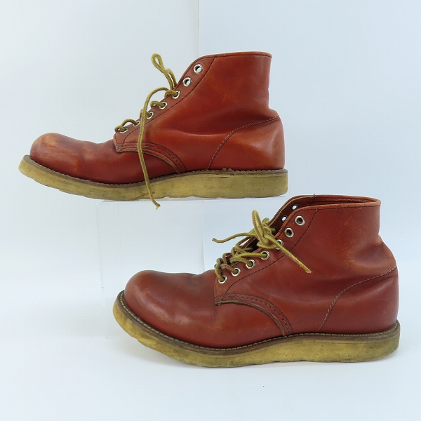 実際に弊社で買取させて頂いたRED WING/レッドウィング 半円犬タグ ブーツ レッドブラウン系/8Dの画像 3枚目