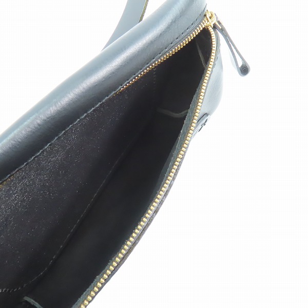 実際に弊社で買取させて頂いたHERZ/ヘルツ 50th 立体マチ レザー ボディバッグ/ウエストバッグ ブラックの画像 3枚目