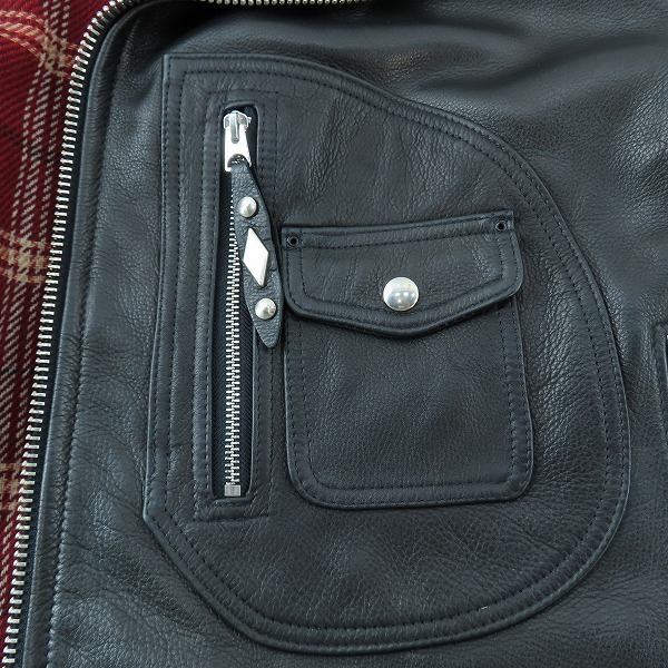 実際に弊社で買取させて頂いたSchott/ショット ダブル ライダース ジャケット 528US Dポケット/44の画像 7枚目