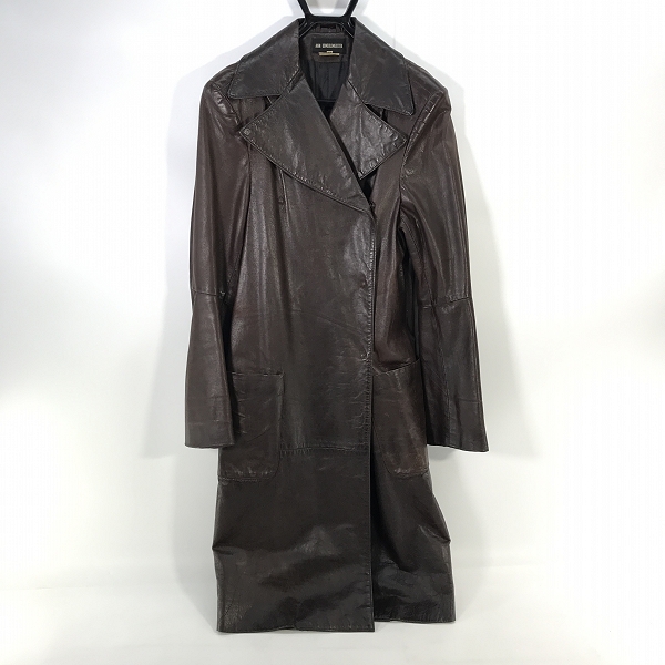 実際に弊社で買取させて頂いたANN DEMEULEMEESTER/アンドゥムルメステール レザー ロング コート/38