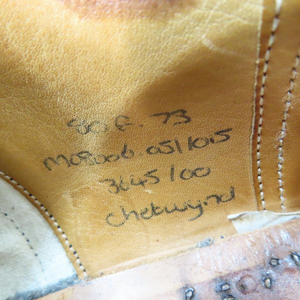 実際に弊社で買取させて頂いたChurch's/チャーチ ウィングチップ レザーシューズ 3645/80の画像 5枚目