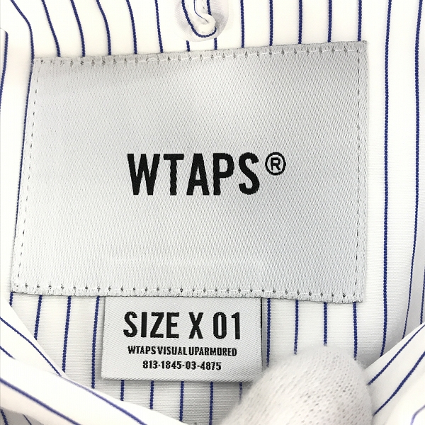 実際に弊社で買取させて頂いたWTAPS × THOMAS MASON/ダブルタップス × トーマス メイソン 20SS ストライプ柄シャツ 201TQDT-SHM03/1の画像 2枚目