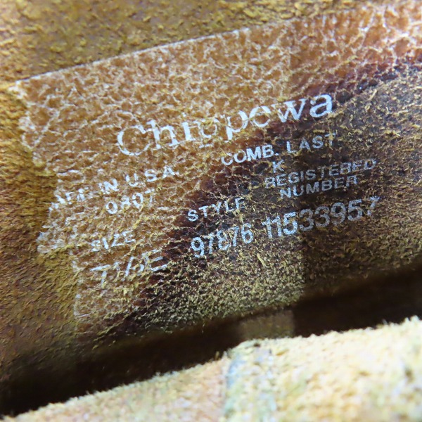 実際に弊社で買取させて頂いたCHIPPEWA/チペワ モックトゥ レザー エンジニアブーツ 97876/7.5Eの画像 5枚目