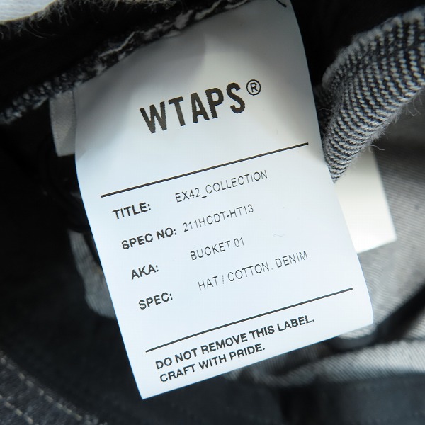 実際に弊社で買取させて頂いたWTAPS/ダブルタップス 21SS BUCKET 01/HAT/ COTTON. DENIM.バケットハット /02の画像 6枚目