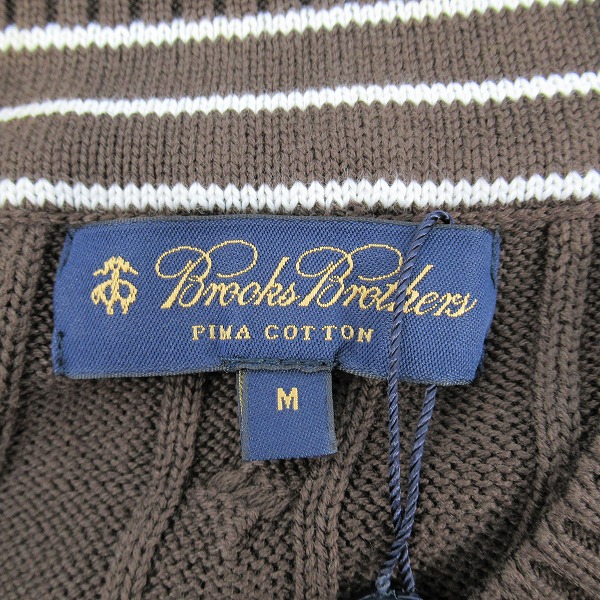 実際に弊社で買取させて頂いた【未使用】Brooks brothers/ブルックスブラザーズ Vネック ケーブルニット/Mの画像 2枚目