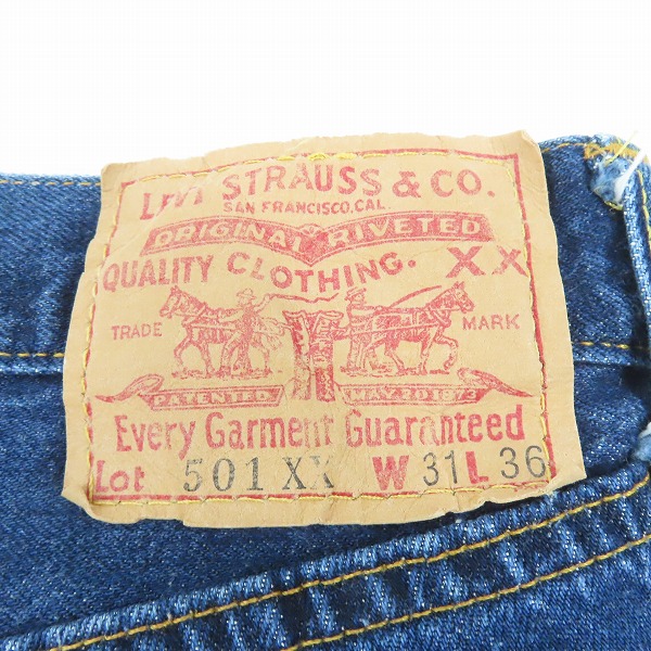 実際に弊社で買取させて頂いたLEVI'S/リーバイス 501XX 刻印555 バレンシア工場製 ビッグE デニムパンツ 紙パッチ 501-0003/31×36の画像 5枚目