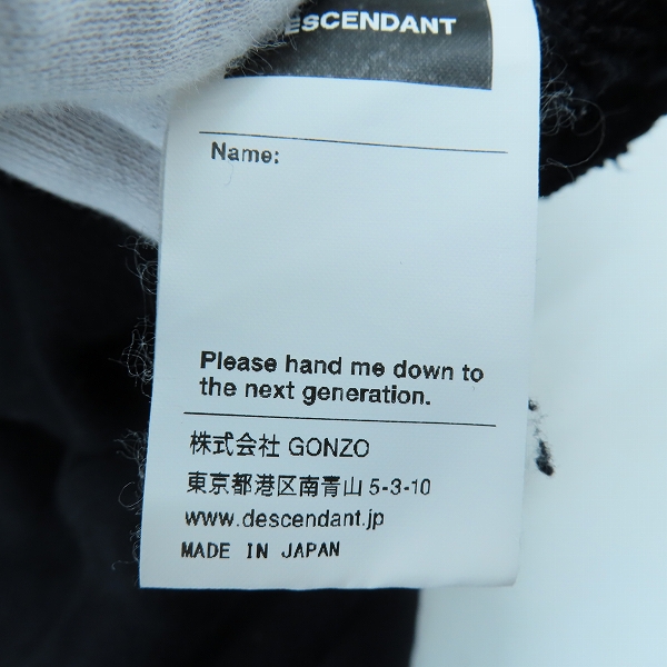 実際に弊社で買取させて頂いたDESCENDANT/ディセンダント ロゴ プルオーバー パーカー 2の画像 3枚目