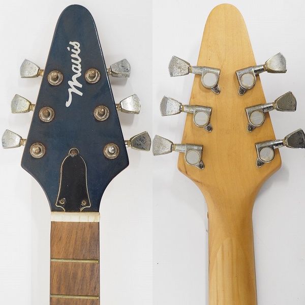 実際に弊社で買取させて頂いた★【弦無し】Mavis/メイビス フライングVタイプ アクリルボディ スケルトン エレキギターの画像 2枚目