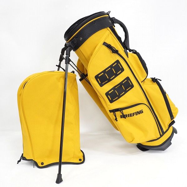 実際に弊社で買取させて頂いたBRIEFING/ブリーフィング CR-9 FD RIP MUSTARD 8.5型 4分割 スタンド式キャディバッグ イエローの画像 1枚目