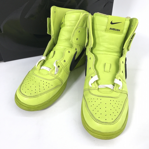 実際に弊社で買取させて頂いたNIKE×AMBUSH/ナイキ×アンブッシュ DUNK HIGH/ダンクハイ フラッシュライム CU7544-300/27.5