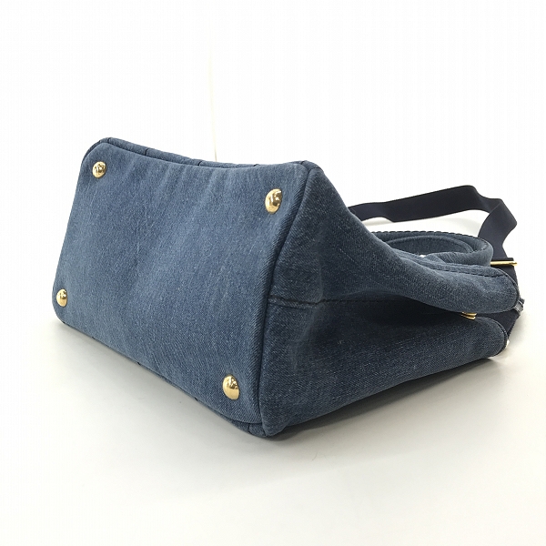 実際に弊社で買取させて頂いた【ギャラ付き】PRADA/プラダ CANAPA/カナパ デニム 2WAY ハンド/ショルダー バッグ 1BG439の画像 2枚目