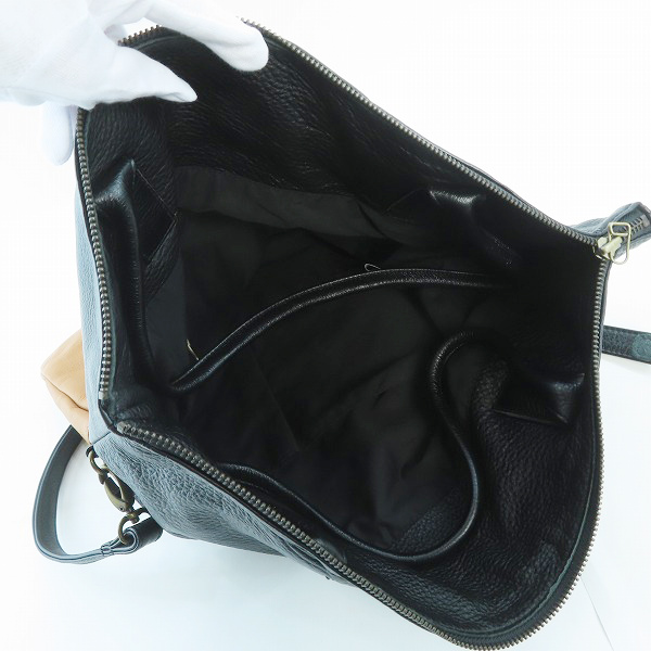 実際に弊社で買取させて頂いたglamb/グラム ショルダーバッグ トートバック レザー ブラウン/ブラックの画像 5枚目