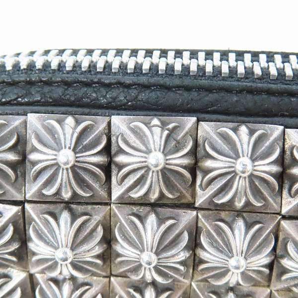 実際に弊社で買取させて頂いたCHROME HEARTS/クロムハーツ フルゼロピラミッドスタッズ REC-F ジップロングウォレットの画像 7枚目