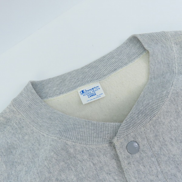 実際に弊社で買取させて頂いたChampion×BEAMS/チャンピオン ビームス 別注 REVERSE WEAVE スナップジャケット グレー C8-J026/Lの画像 5枚目