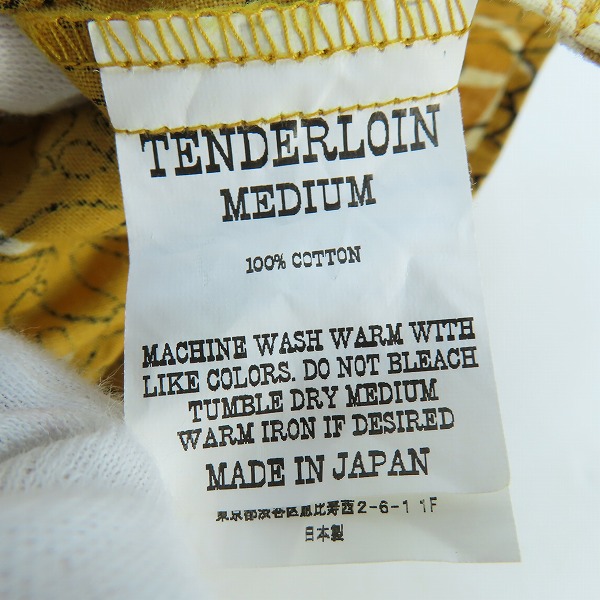実際に弊社で買取させて頂いたTENDERLOIN/テンダーロイン SHT AS S/S YELLOW アブストラクト 半袖シャツ/Mの画像 3枚目