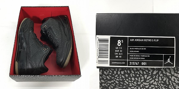 実際に弊社で買取させて頂いた【観賞用】NIKE/ナイキ AIR JORDAN 3/エアジョーダン 3 RETRO FLIP/フリップ 315767-001/26.5の画像 9枚目