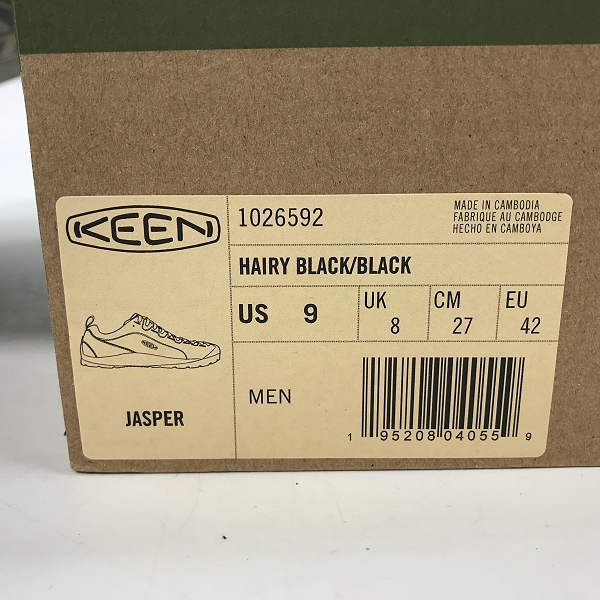 実際に弊社で買取させて頂いたKEEN/キーン Men's JASPER  HAIRY BLACKxBLACK ジャスパー ハイキングシューズ1026592 27.0の画像 8枚目