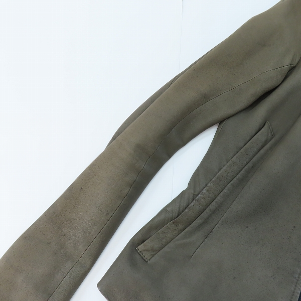 実際に弊社で買取させて頂いたEKAM/エカム 豚革/ピッグレザー レザーライダースジャケット Sの画像 9枚目