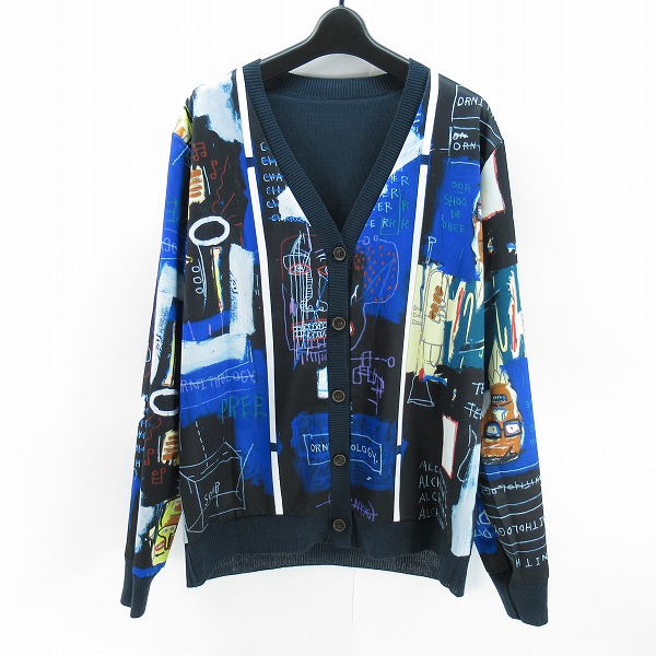 実際に弊社で買取させて頂いたglamb×JEAN MICHEL BASQUIAT/グラム×ジャンミシェルバスキア リバーシブル カーディガン ネイビー/1の画像 2枚目