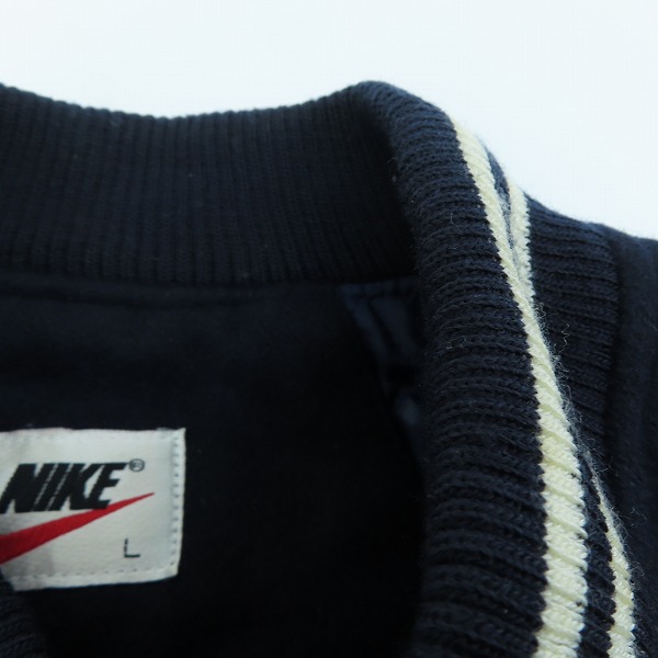 実際に弊社で買取させて頂いたNIKE/ナイキ 90s/ビンテージ  フライトクラブ #23マイケル・ジョーダン 袖レザー切替スタジャン Lの画像 7枚目