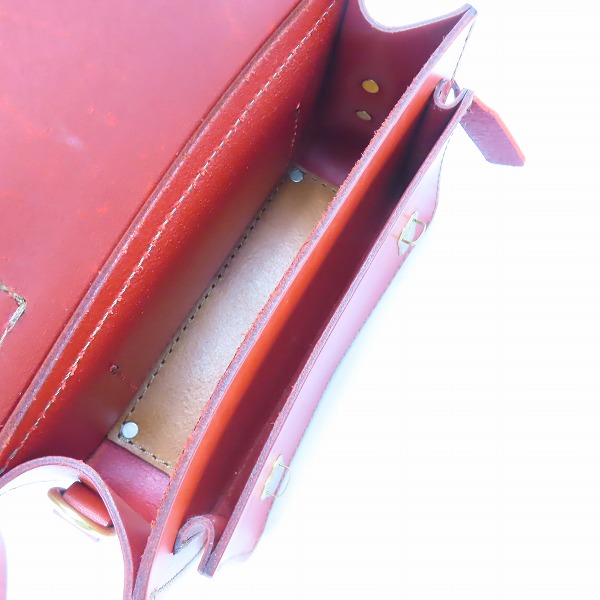 実際に弊社で買取させて頂いたHERZ/ヘルツ 二本ベルトの2wayミニバッグ レザー ハンドバッグ/ショルダーバッグ レッドの画像 3枚目